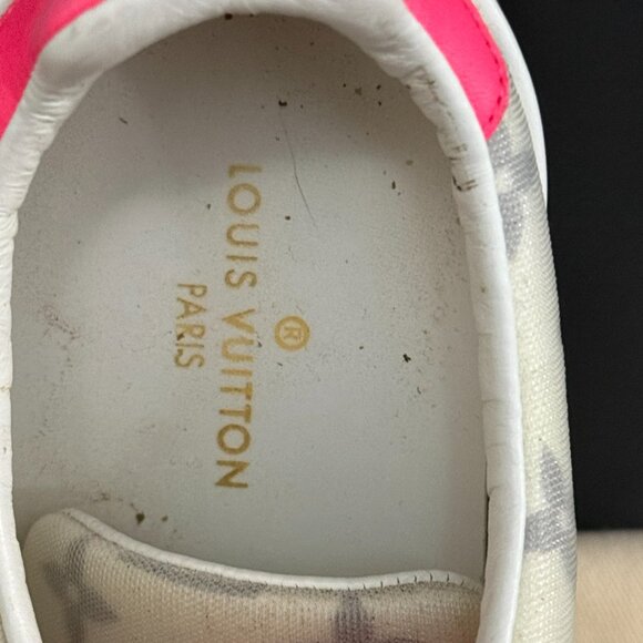 Louis Vuitton White/Pink Monogram Frontrow Sneakers Size 38 - Picture 2 of 4